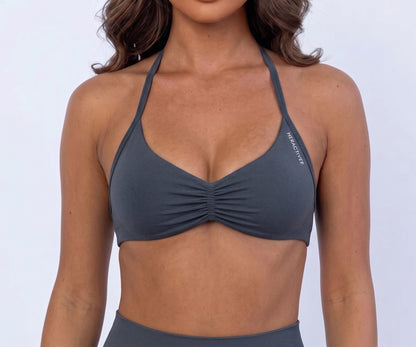 Contour Backless Bra-Charcoal gray