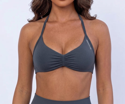 Contour Backless Bra-Charcoal gray