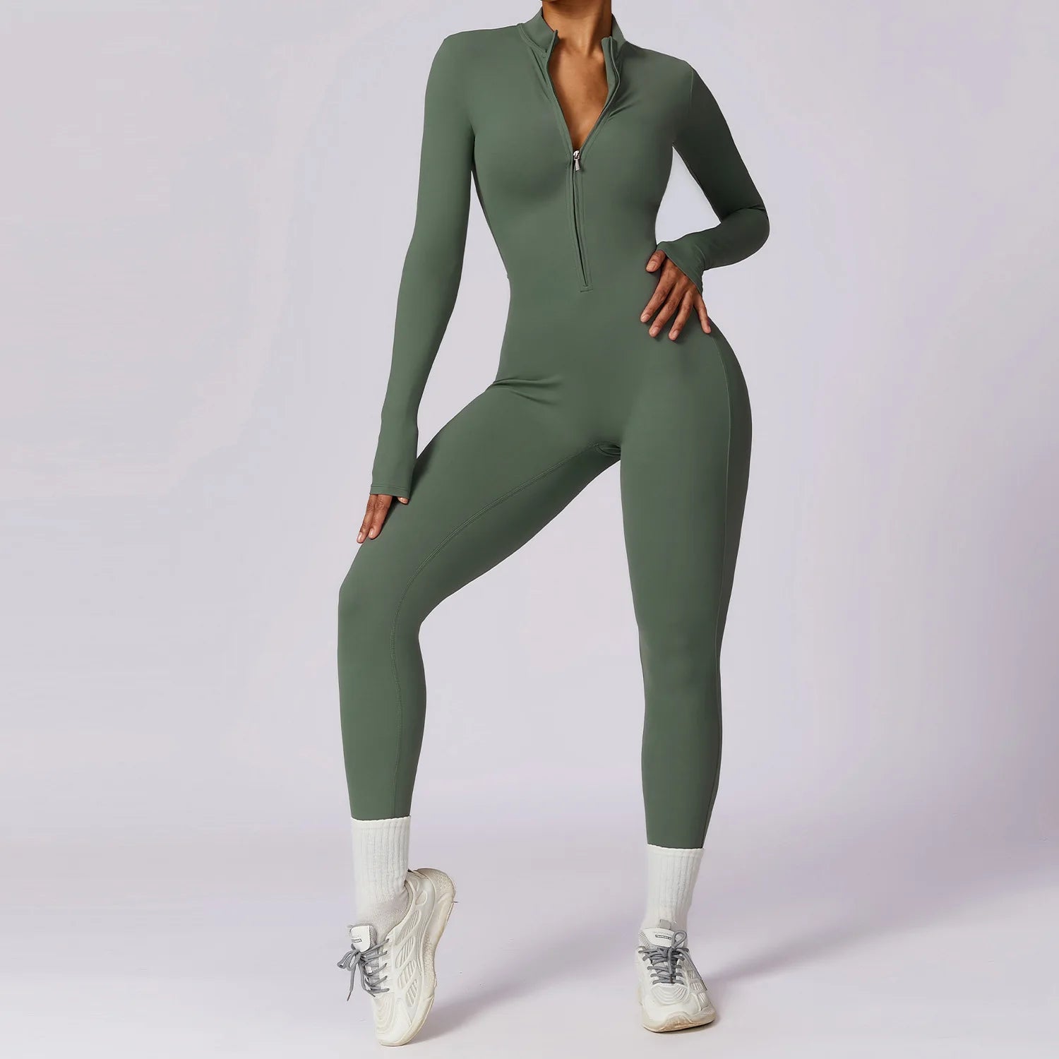 Sculpted Long Sleeve Jumpsuit