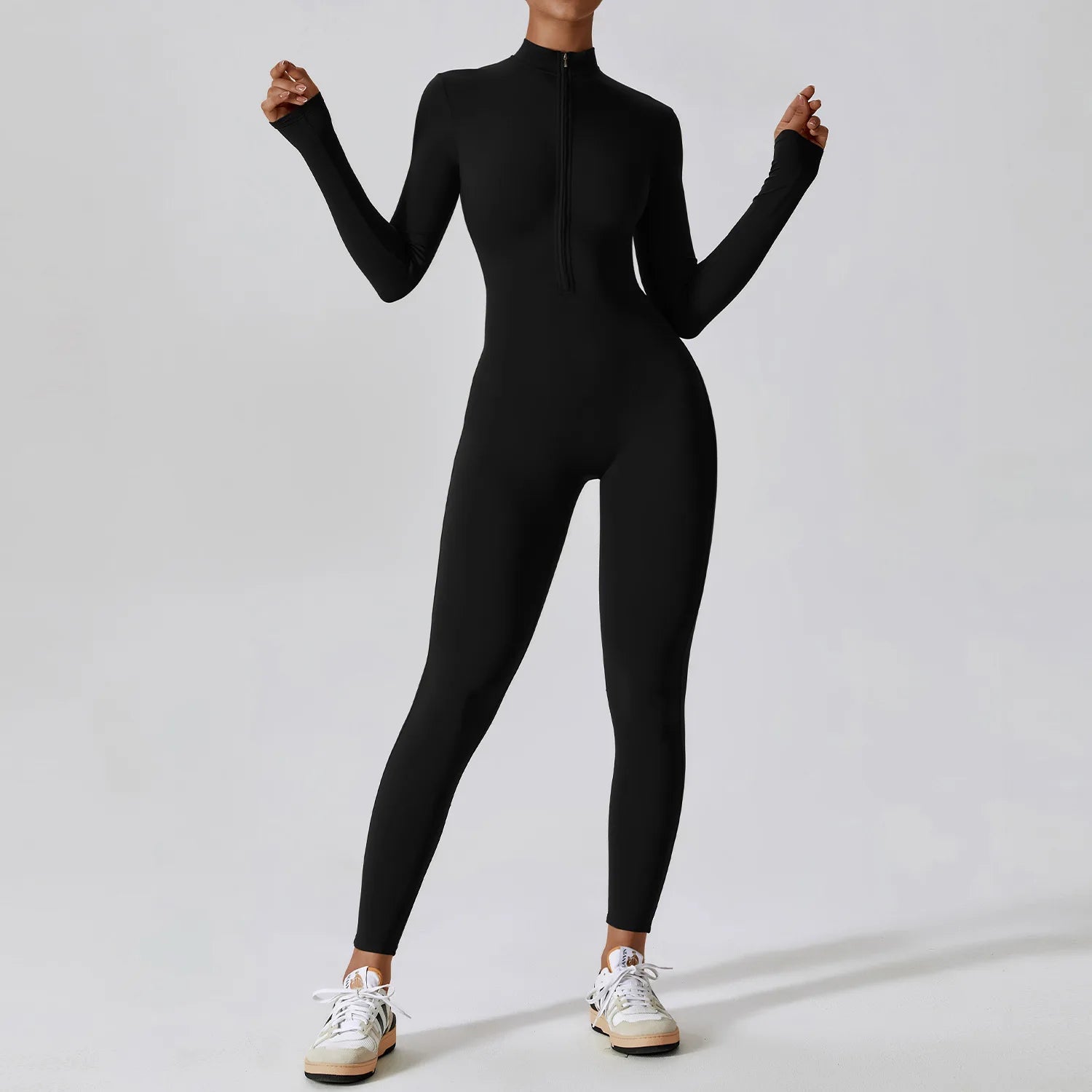 Sculpted Long Sleeve Jumpsuit