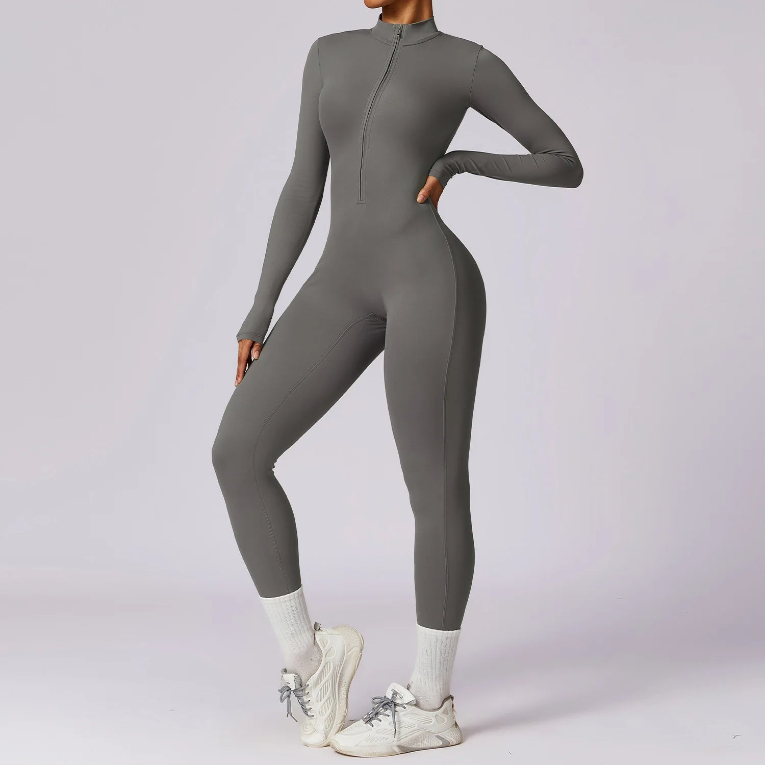 Sculpted Long Sleeve Jumpsuit