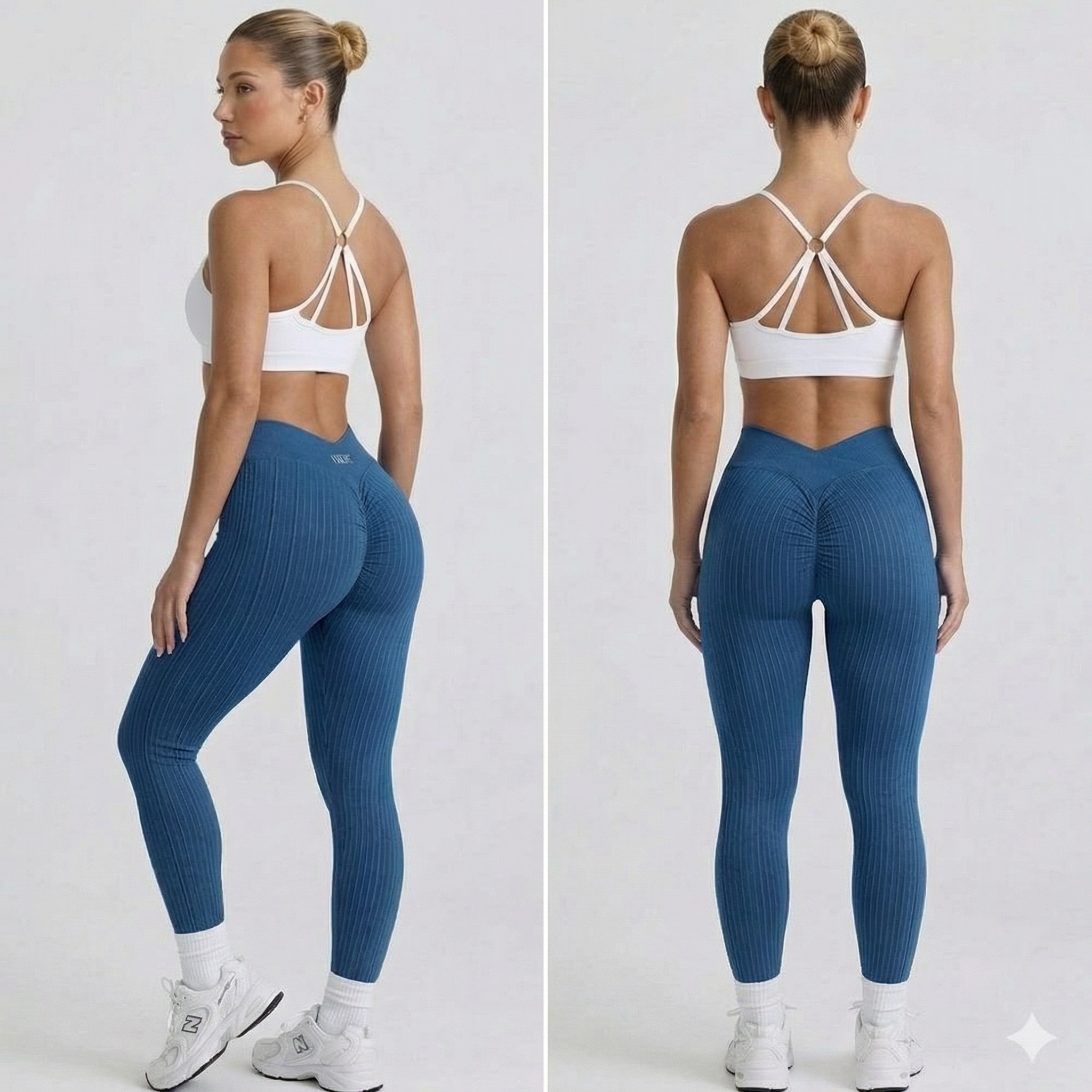 Ribbed Edition V-Waist Peach Hip Seamless Leggings